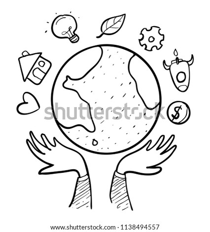 Download Stock vektory na téma Save Earth Drawing (bez autorských ...