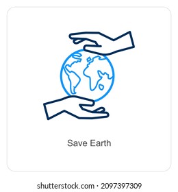 Save Earth Or Ecology Icon Concept