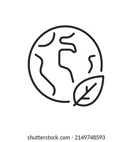 Icono de salvar la tierra y la ecología. Ilustración vectorial negra de alta calidad.