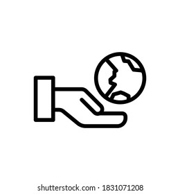 Save The Earth (Ecology) icon outline vector. isolated on white background