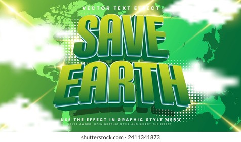 Save Earth editable text effect Template suitable to celebrate the earth day event