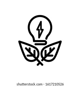 Save Earth, Save Energy Outline Vector Icon Design