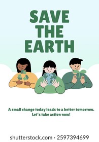 Save The Earth environment sustainability poster template