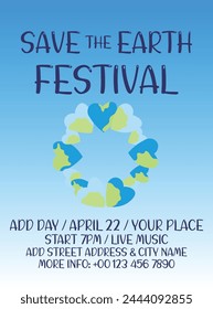 Save the Earth festival poster flyer social media post design