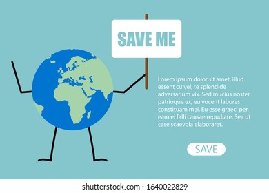 save the earth global warming concept vector illustration