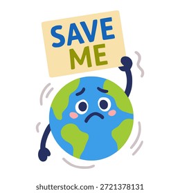 salvar terra aquecimento global calor quente natureza clima desastre cor plana vetor ilustração modelo design