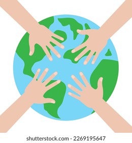 Save Earth. Save Globe. Save the World Save the Planet. Protect the World.  Green World. Eco Friendly and Green Energy Concept.