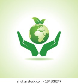 save earth or go green concept vector