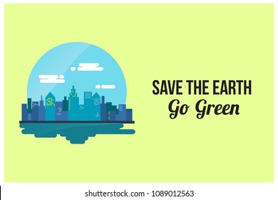 Save the earth. go green. world day vector illustration