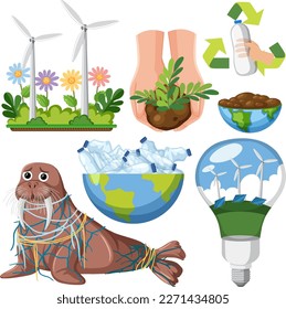 Illustration zur Sammlung von Erdgrafiken und Symbolen speichern