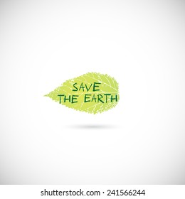 Save the earth. Green eco friendly background - abstract paper leaves. 