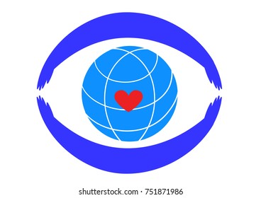 Save the earth. Hands holding globe earth web icon. save earth concept vector illustration
