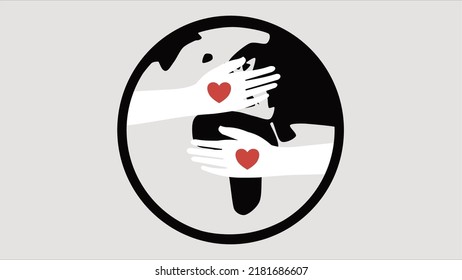 Save the earth, hands that hold the earth. Vector illustration