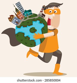 Save Earth Hero Stock Vector (Royalty Free) 285850004