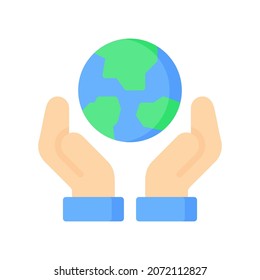 Save Earth Icon, Flat style icon vector illustration, Suitable for website, mobile app, print, presentation, infographic and any other project.