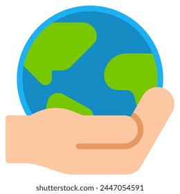 Save earth icon with flat style. Suitable for website design, logo, app and UI.