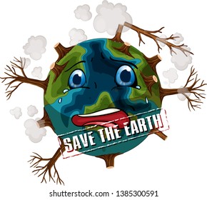 Save the earth icon illustration