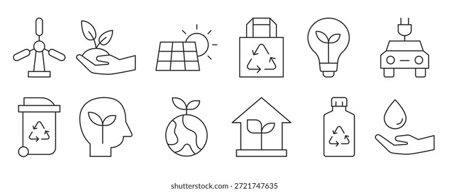 Guardar El conjunto de iconos de la tierra contiene iconos como la ecología