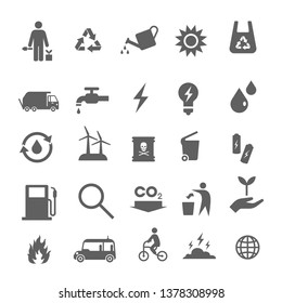 save the earth icon set, energy saving icon set 