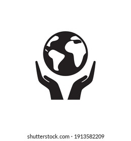 save earth icon symbol sign vector