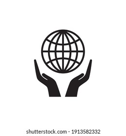 save earth icon symbol sign vector