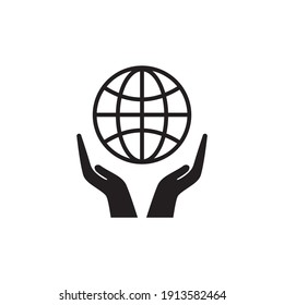 save earth icon symbol sign vector