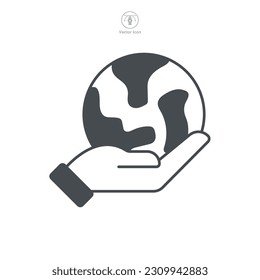 Save Earth Icon symbol template for graphic and web design collection logo vector illustration