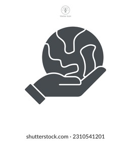 Save Earth Icon symbol template for graphic and web design collection logo vector illustration