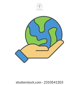 Save Earth Icon symbol template for graphic and web design collection logo vector illustration