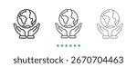 Save the earth icon. Thin line icon vector