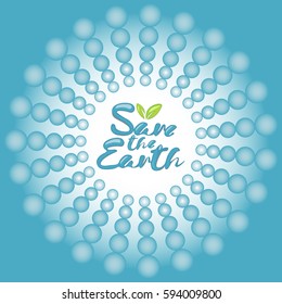 Save the Earth icon vector. Ecology concept. April 22 - Earth Day. Blue and green poster template.