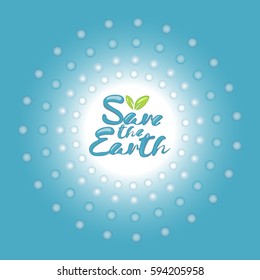 Save the Earth icon vector. Ecology concept. April 22 - Earth Day. Blue and green poster template.