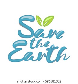 Save the Earth icon vector. Ecology concept. April 22 - Earth Day. Blue and green poster template.