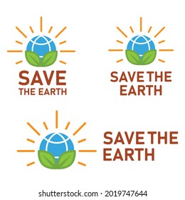 save the earth illustration design. renewable and clean energy illustration design concept. on white background