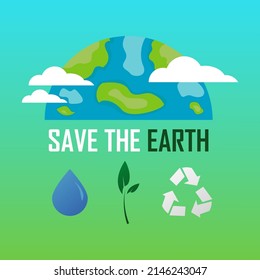 Save Earth Illustrator Design By Protecting Stock Vector (Royalty Free ...