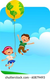 Save the Earth for kids concept image