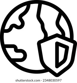 Earth Line Icon speichern - Einzelsymbol, Vektorgrafik