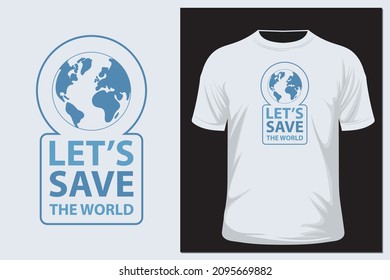 Save earth logo design illustration. save globe logo vector icon, t shirt.