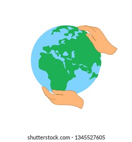 Save earth logo design template. save globe logo vector icon
