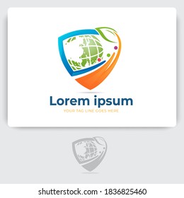 save earth logo design template. protect earth logo vector