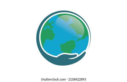 Erden-Logo-Design-Vorlage speichern. Logo-Vektorsymbol speichern