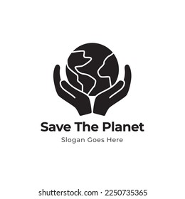 save earth logo design template. save globe logo vector icon