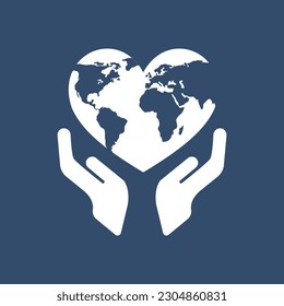 Save the earth logo design template. Save the globe logo vector icon.