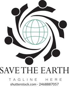 Save the earth logo, save the earth icon vector illustration, save the earth together, save the planet