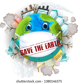 Guardar la ilustración del logo de la Tierra