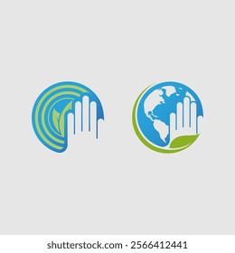 Save the earth logo is perfect for corporate identity, community and others