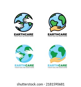 Save the earth logo set design vector illustration
