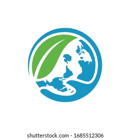 Guarde la plantilla del logotipo Earth. Símbolo vectorial de la naturaleza.