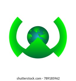 Save earth logo. Vector illustration