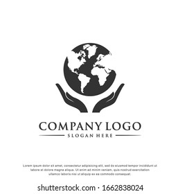 save earth logo.modern design.vector illustration concept